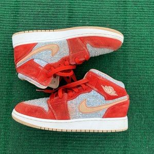 Air Jordan 1 Mid 'Denim Red' Size 5y Women’s Size 6.5